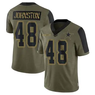 Dallas Cowboys Youth Daryl Johnston Limited 2021 Salute To Service Jersey - Olive