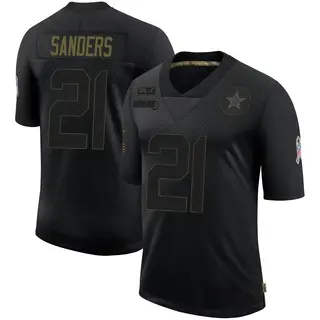 Dallas Cowboys Youth Deion Sanders Limited 2020 Salute To Service Jersey - Black