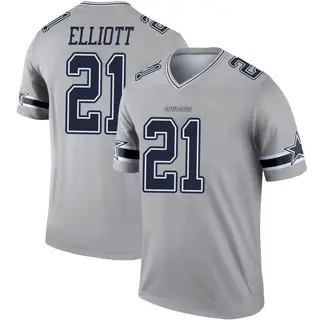 Dallas Cowboys Youth Ezekiel Elliott Legend Inverted Jersey - Gray