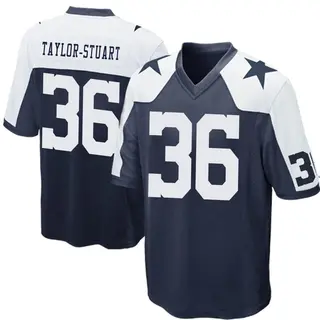 Dallas Cowboys Youth Isaac Taylor-Stuart Game Throwback Jersey - Navy Blue