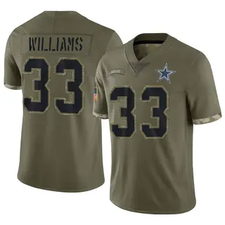 Dallas Cowboys Youth Javonte Williams Limited 2022 Salute To Service Jersey - Olive