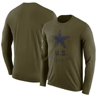 Dallas Cowboys Youth Legend 2018 Salute to Service Performance Long Sleeve T-Shirt - Olive