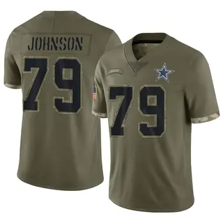 Dallas Cowboys Youth Marcellus Johnson Limited 2022 Salute To Service Jersey - Olive