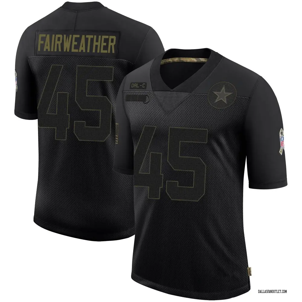 Dallas Cowboys Youth Rivaldo Fairweather Limited 2020 Salute To Service Jersey - Black