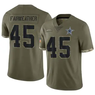 Dallas Cowboys Youth Rivaldo Fairweather Limited 2022 Salute To Service Jersey - Olive