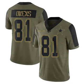 Dallas Cowboys Youth Terrell Owens Limited 2021 Salute To Service Jersey - Olive