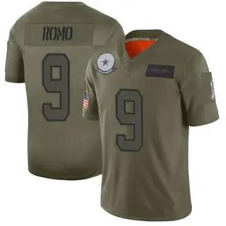 Dallas Cowboys Youth Tony Romo Limited 2019 Salute to Service Jersey - Camo