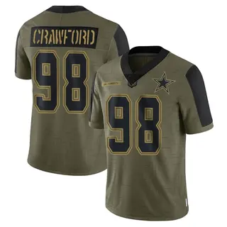 Dallas Cowboys Youth Tyrone Crawford Limited 2021 Salute To Service Jersey - Olive