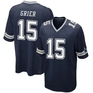 Dallas Cowboys Youth Will Grier Game Team Color Jersey - Navy